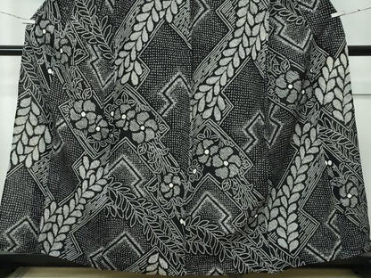 平和屋着物∴極上 夏物 浴衣 有松鳴海絞り 枝垂れ花文 黒地 綿 逸品 CZAA4002s5