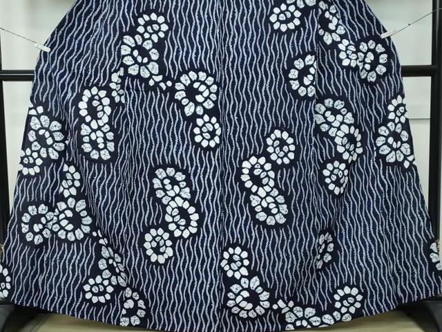 平和屋着物∴極上 夏物 浴衣 有松鳴海絞り 立涌花文 綿 逸品 CZAA4003s5