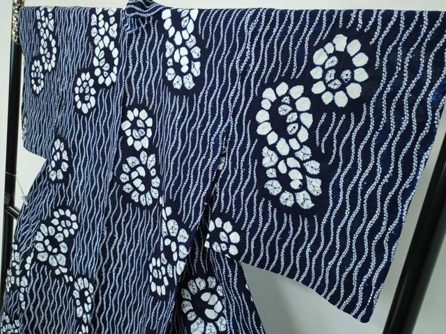 平和屋着物∴極上 夏物 浴衣 有松鳴海絞り 立涌花文 綿 逸品 CZAA4003s5