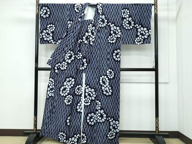 平和屋着物∴極上 夏物 浴衣 有松鳴海絞り 立涌花文 綿 逸品 CZAA4003s5