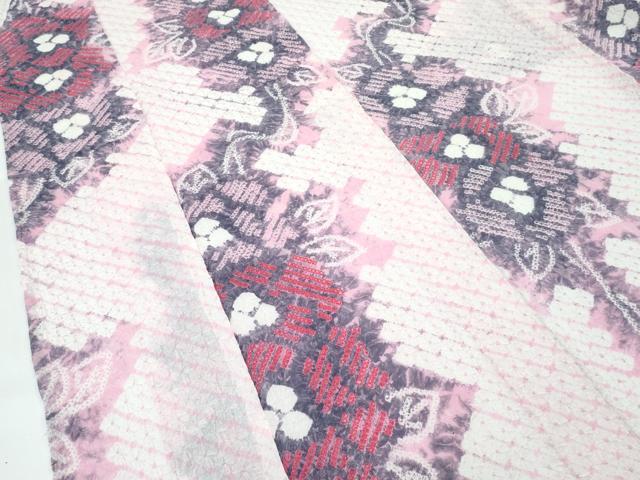 平和屋着物∴極上 夏物 浴衣 有松鳴海絞り 花繋ぎ 綿 逸品 CZAA4004s5
