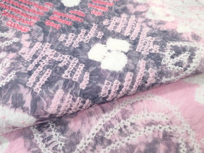平和屋着物∴極上 夏物 浴衣 有松鳴海絞り 花繋ぎ 綿 逸品 CZAA4004s5