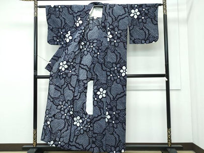 平和屋着物∴極上 夏物 浴衣 有松鳴海絞り 草花文 綿 逸品 CZAA4005s5