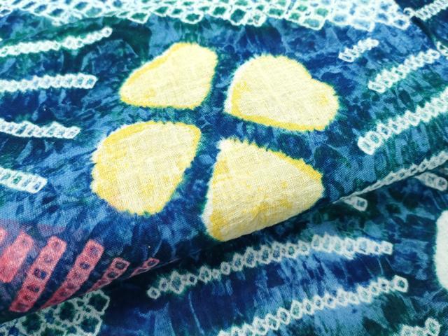 平和屋着物∴極上 夏物 浴衣 有松鳴海絞り 流水草花文 綿 逸品 CZAA4007s5