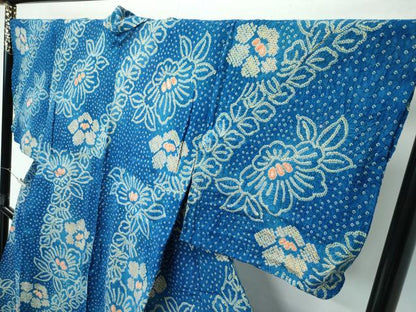 平和屋着物∴極上 夏物 浴衣 有松鳴海絞り 草花文 綿 逸品 CZAA4008s5