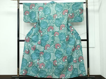 平和屋着物∴極上 夏物 浴衣 有松鳴海絞り 団扇草花文 綿 逸品 CZAA4009s5