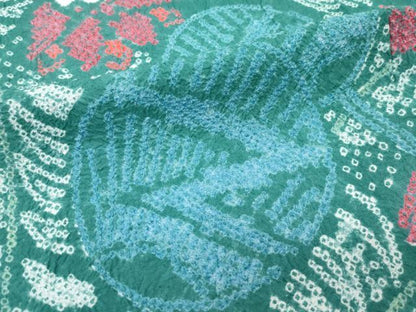 平和屋着物∴極上 夏物 浴衣 有松鳴海絞り 団扇草花文 綿 逸品 CZAA4009s5
