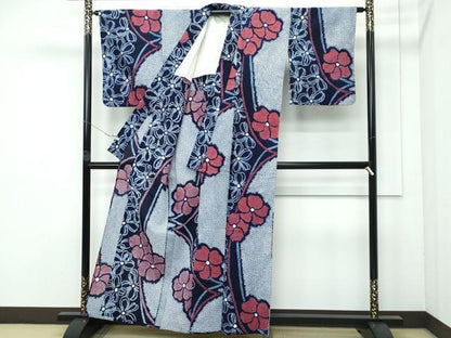 平和屋着物∴極上 夏物 浴衣 有松鳴海絞り 舞花文 綿 逸品 CZAA4011s5