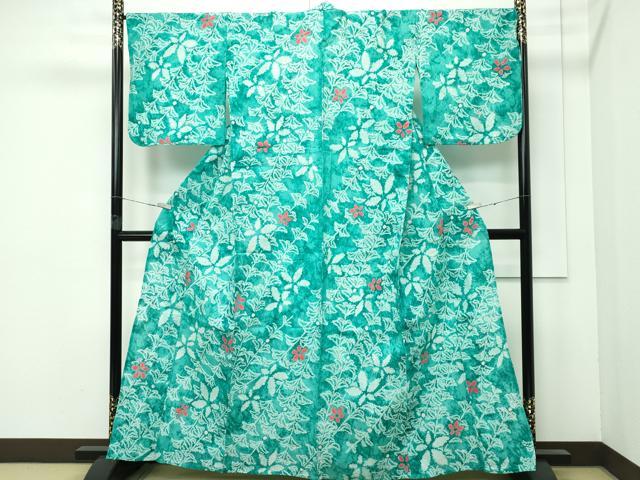 平和屋着物∴極上 夏物 浴衣 有松鳴海絞り 草花文 綿 逸品 CZAA4013s5