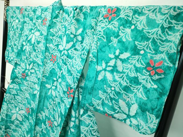 平和屋着物∴極上 夏物 浴衣 有松鳴海絞り 草花文 綿 逸品 CZAA4013s5