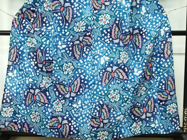 平和屋着物∴極上 夏物 浴衣 有松鳴海絞り 舞蝶文 綿 逸品 CZAA4014s5