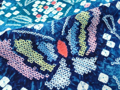 平和屋着物∴極上 夏物 浴衣 有松鳴海絞り 舞蝶文 綿 逸品 CZAA4014s5