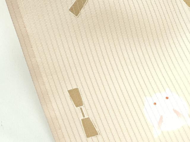 平和屋本店＊極上 夏物 人形作家・ホリヒロシ 小紋 絽 花兎 薄香色地 逸品 未使用 CZAA4016s5