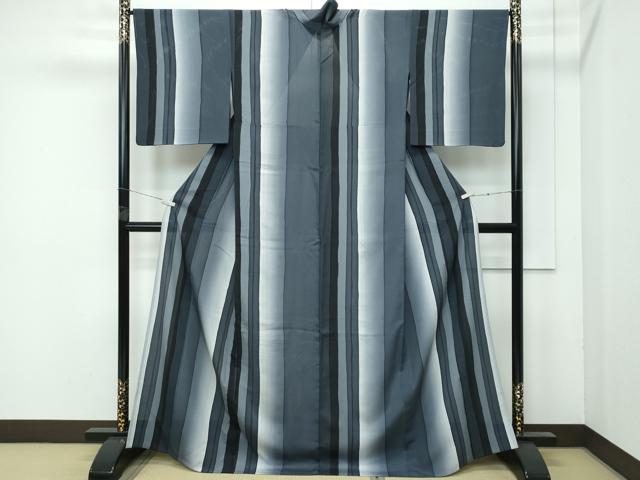 平和屋着物＊極上　夏物　小紋　縦絽　間道　暈し染め　逸品　CZAA5783s6