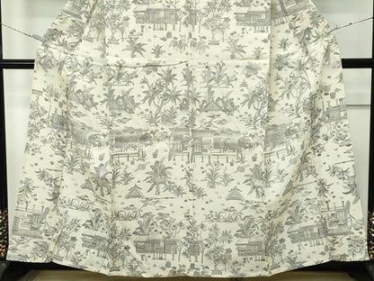平和屋着物▽極上 生紬 単衣 風景文 逸品 未使用 CZAA4025s5