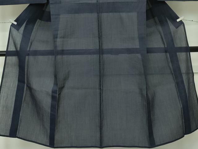 平和屋着物＊極上 男性 夏物 本場小千谷ちぢみ 色無地 藍鉄色 麻 逸品 CZAA4029s5