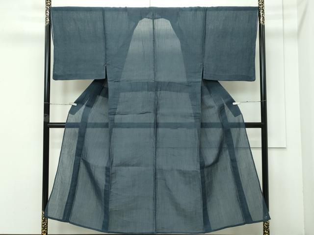平和屋着物＊極上 男性 夏物 本場小千谷ちぢみ 色無地 錆鼠色 麻 逸品 CZAA4031s5