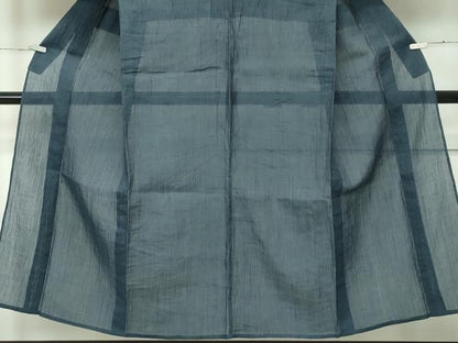 平和屋着物＊極上 男性 夏物 本場小千谷ちぢみ 色無地 錆鼠色 麻 逸品 CZAA4031s5