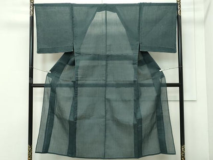 平和屋着物■極上　男性　夏物　本場小千谷ちぢみ　格子柄　麻　逸品　未使用　CZAA4032s5