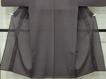平和屋着物＊極上　男性　夏物　お召　縞　黒橡色地　逸品　CZAA5781s6