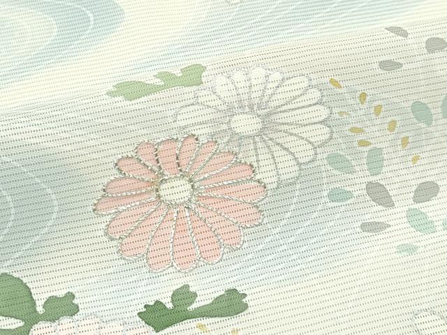 平和屋本店＊極上 夏物 訪問着 絽 駒刺繍 流水風景文 暈し染め 金銀彩 砂色地 三越扱い 逸品 未使用 CZAA4039s5