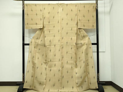 平和屋着物＊極上 夏物 絹芭蕉 絣文様 桑染色地 逸品 未使用 CZAA4040s5
