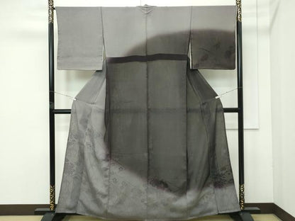 平和屋着物▽極上 訪問着 無双 絽袷 絽×絽 草花文 暈し染め 銀彩 逸品 CZAA4043s5