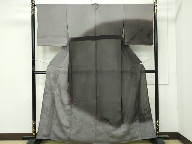 平和屋着物▽極上 訪問着 無双 絽袷 絽×絽 草花文 暈し染め 銀彩 逸品 CZAA4043s5