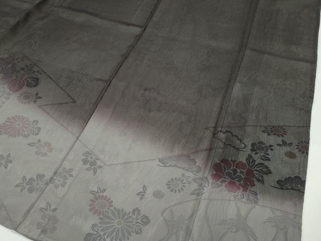 平和屋着物▽極上 訪問着 無双 絽袷 絽×絽 草花文 暈し染め 銀彩 逸品 CZAA4043s5