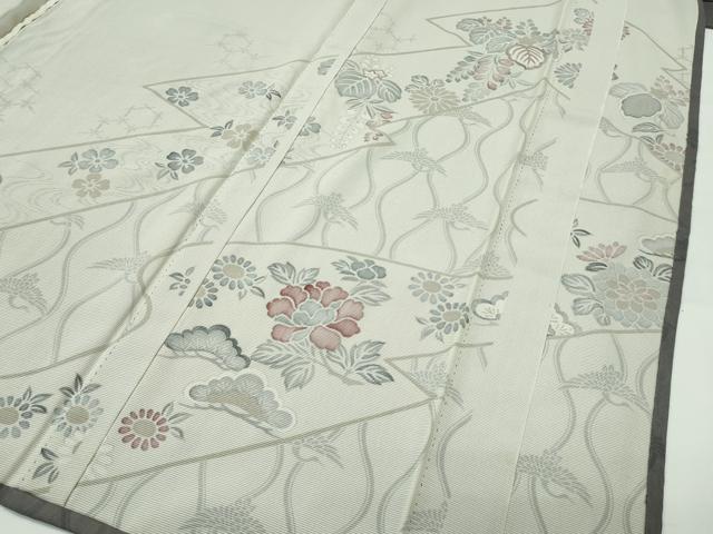 平和屋着物▽極上 訪問着 無双 絽袷 絽×絽 草花文 暈し染め 銀彩 逸品 CZAA4043s5
