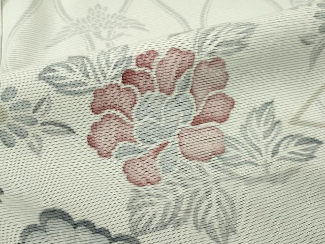 平和屋着物▽極上 訪問着 無双 絽袷 絽×絽 草花文 暈し染め 銀彩 逸品 CZAA4043s5