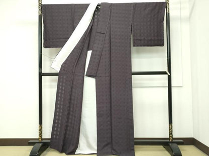 平和屋本店■希少　沖縄県最高級織物　夏物　首里花倉織　首里織　花織・絽織・紗織　色無地　紅消鼠色　逸品　未使用　CZAA4044s5