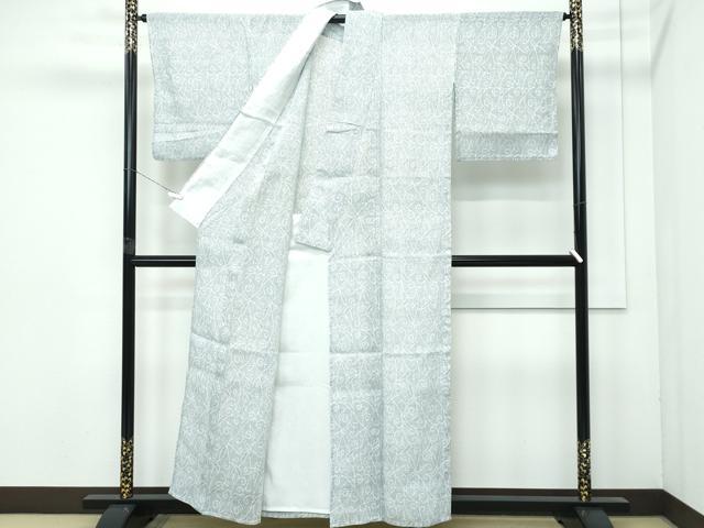 平和屋本店■極上　夏物　石川県指定無形文化財　能登上布　本麻手織上布　唐草文　麻　逸品　未使用　CZAA4045s5