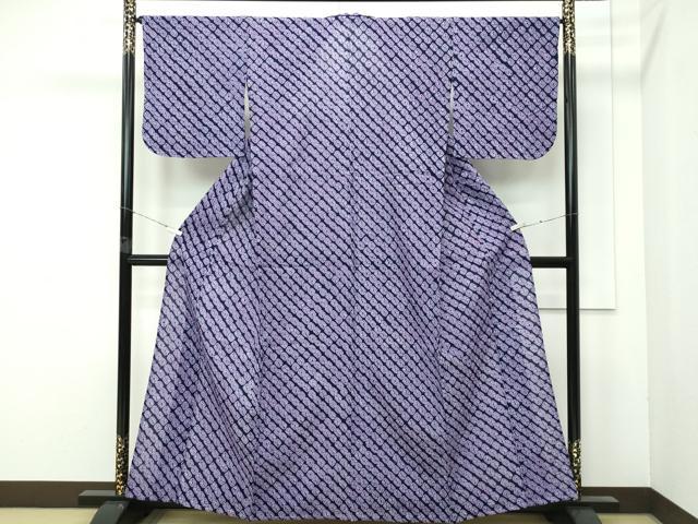 平和屋着物■極上　夏物　浴衣　有松鳴海絞り　鹿の子斜線文　綿　逸品　未使用　CZAA4052s5