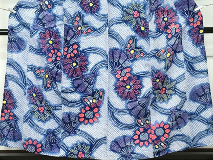 平和屋着物∴極上 夏物 浴衣 有松鳴海絞り 花蝶扇文 綿 逸品 CZAA4053s5
