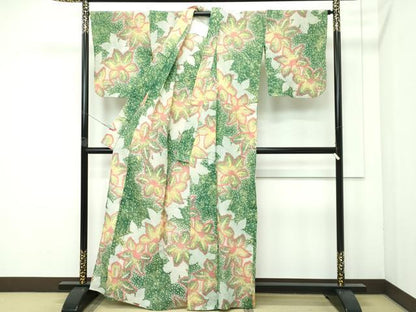 平和屋着物■極上　夏物　浴衣　有松鳴海絞り　舞花文　綿　逸品　CZAA4055s5