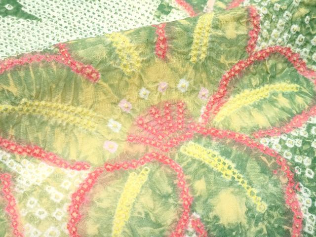 平和屋着物■極上　夏物　浴衣　有松鳴海絞り　舞花文　綿　逸品　CZAA4055s5