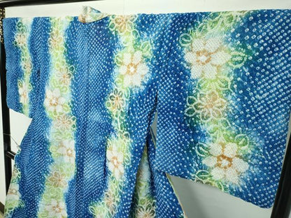 平和屋着物∴極上 夏物 浴衣 有松鳴海絞り 花繋ぎ 綿 逸品 未使用 CZAA4057s5