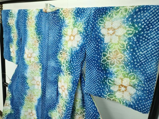平和屋着物∴極上 夏物 浴衣 有松鳴海絞り 花繋ぎ 綿 逸品 未使用 CZAA4057s5