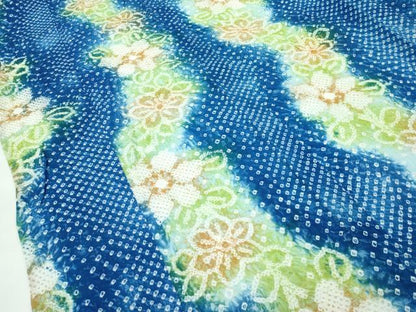 平和屋着物∴極上 夏物 浴衣 有松鳴海絞り 花繋ぎ 綿 逸品 未使用 CZAA4057s5