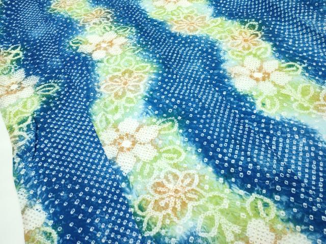平和屋着物∴極上 夏物 浴衣 有松鳴海絞り 花繋ぎ 綿 逸品 未使用 CZAA4057s5
