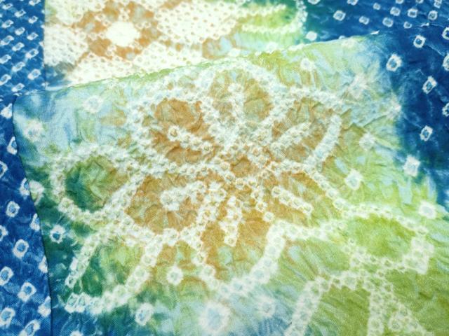 平和屋着物∴極上 夏物 浴衣 有松鳴海絞り 花繋ぎ 綿 逸品 未使用 CZAA4057s5