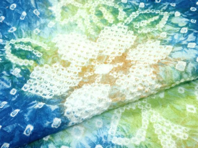 平和屋着物∴極上 夏物 浴衣 有松鳴海絞り 花繋ぎ 綿 逸品 未使用 CZAA4057s5