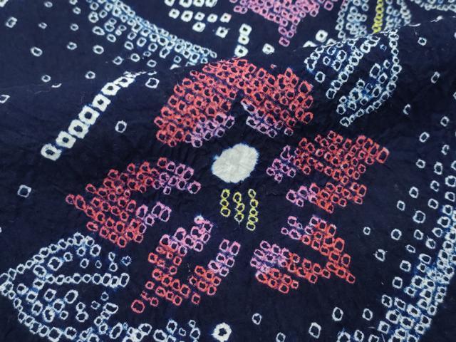 平和屋着物∴極上 夏物 浴衣 有松鳴海絞り 地紙花文 綿 逸品 未使用 CZAA4058s5