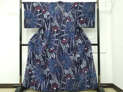 平和屋着物∴極上 夏物 浴衣 有松鳴海絞り 花蝶文 綿 逸品 CZAA4059s5