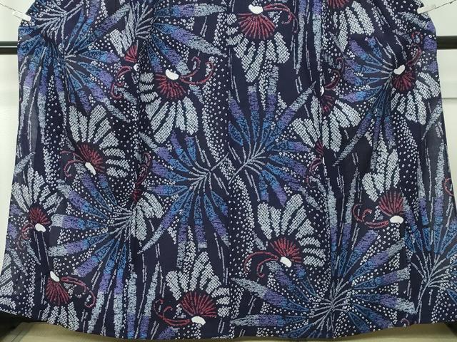平和屋着物∴極上 夏物 浴衣 有松鳴海絞り 花蝶文 綿 逸品 CZAA4059s5
