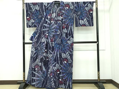 平和屋着物∴極上 夏物 浴衣 有松鳴海絞り 花蝶文 綿 逸品 CZAA4059s5