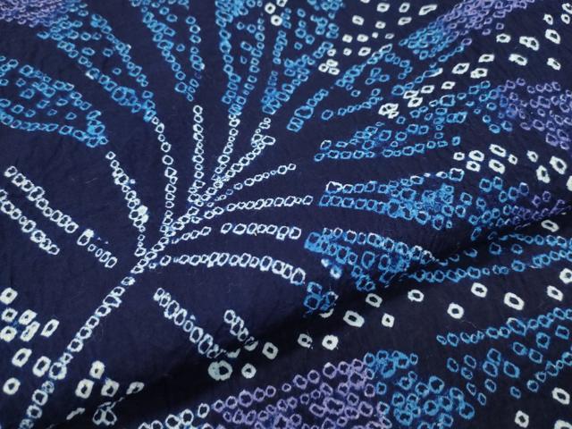 平和屋着物∴極上 夏物 浴衣 有松鳴海絞り 花蝶文 綿 逸品 CZAA4059s5