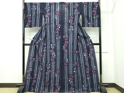 平和屋着物∴極上 夏物 浴衣 有松鳴海絞り 朝顔 綿 逸品 CZAA4060s5