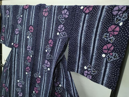 平和屋着物∴極上 夏物 浴衣 有松鳴海絞り 朝顔 綿 逸品 CZAA4060s5